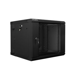 Armario Rack mural 19" 9U F600 600x600x507mm pared desmontado DIY negro Lanberg