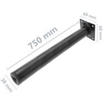 Pies redondos para mesa y mueble. Patas en acero negras de 75cm 4-pack - S005200 - 02