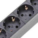 Regleta de enchufes PVC rack 19" de 8 schuko con interruptor y protección sobretensiones - RE03100 - 03