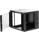 Armario rack mural 19'' pivotante 9U 600x550x500mm pared negro SOHORack GO montado - WK04300 - 05