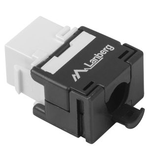 Conector hembra RJ-45 Cat6 de Lanberg KSU6-2000 en color negro y blanco, 22/26 con pines planos