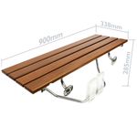 Asiento de ducha abatible. Silla plegable para ancianos de madera tropical y aluminio 900x338mm - S080400 - 03