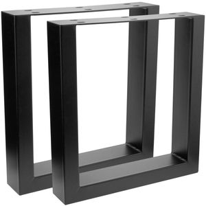 Pies rectangulares para mesita y banqueta. Patas en acero negro 400 x 80 x 430 mm 2-pack, tubos 80 x 40 mm
