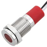 Luz LED Piloto de 8mm 12VDC para montaje en panel de color rojo - QW02200 - 04