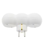 Multiplicador adaptador de clavija enchufe schuko triple blanco redondeado - IA09900 - 04