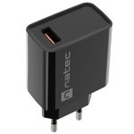 Cargador USB Natec Ribera 1X USB-A 18W negro NUC-2058 - NT36500 - 07