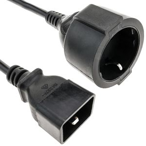 Cable eléctrico alta calidad 3x1.5mm² IEC60320 C20 a schuko hembra 30cm