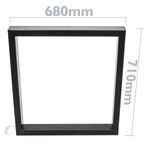 Pies rectangulares para mesa. Patas en acero negro 680 x 80 x 710 mm 2-pack, base 680 x 80 mm - IP01300 - 03