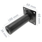Pies redondos para mesa y mueble. Patas en acero negras de 10cm 4-pack - IO00200 - 02