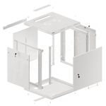 Armario Rack mural 19" 12U F600 600x600x645mm pared desmontado DIY blanco Lanberg - WK35300 - 02