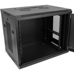 Armario rack mural 19" 9U 600x450x500mm pared negro SOHORack con rejilla - WY02300 - 04