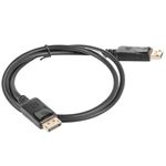 Cable Lanberg DisplayPort 1.2 macho a DisplayPort 1.2 macho 1m 4k negro CA-DPDP-10CC-0010-BK - DP10500 - 02