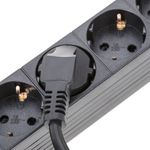Regleta de enchufes PVC rack 19" de 8 schuko con interruptor y protección sobretensiones - RE03100 - 04