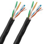 Bobina de cable de red ethernet Cat. 5e UTP CCA de 100 m rígido de color negro - LQ04100 - 05