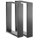 Pies rectangulares para mesita y banqueta. Patas en acero negro 300 x 80 x 430 mm 2-pack, tubos 80 x 20 mm - IP02400 - 08