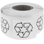 Rollo bobina de 500 etiquetas adhesivas para indicar que el material es reciclable 25 x 25 mm - SD00300 - 01