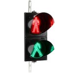 Semáforo para interior y exterior IP65 negro de 2 x 200mm de 12-24V con verde y roja para peatones - SM05100 - 01