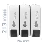 Dispensador de jabón de ducha para pared. 3 x depósito rellenable - KS02200 - 02