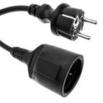 Prolongador de cable eléctrico schuko macho a hembra de 3 m negro IP44 - CG00200 - 01