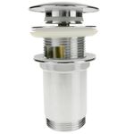 Válvula de desagüe 9cm. Tapón para lavabo y baño universal G1-1/4 cromado redondeado - KS10400 - 10