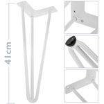 Pies para mesa y mueble Patas en acero 3 varillas 41 cm blanco 4-pack - IN05700 - 02