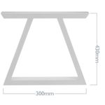 Pies rectangulares para mesita y banqueta. Patas en acero blanca 300 x 80 x 430 mm 2-pack - IP03300 - 03