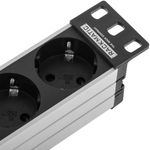 Regleta de enchufes para armario rack 19" 1U con 8 schuko aluminio - RE09100 - 05