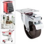 Ruedas pivotantes industriales de metal con freno 100 mm 2 unidades - QR01900 - 02