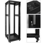 Armario rack 19" de pie 42U 600x800x2000 mm negro MobiRack con puerta perforada - WL15200 - 02