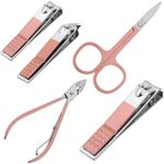Kit de estuche de manicura y pedicura profesional, set de 12 accesorios de acero inoxidable, color Oro rosa - BE10400 - 06