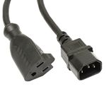 Cable eléctrico US NEMA-5-15R a IEC-60320-C14 de 0.4m negro - CL08100 - 01