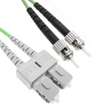Cable de fibra óptica OM5 multimodo duplex 50µm/125µm ST/PC a SC/PC 100Gb de 1 m - GC05200 - 05