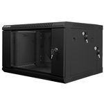 Armario Rack mural 19" 6U F600 600x600x374mm pared desmontado DIY negro Lanberg - WK34200 - 08