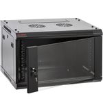 Armario rack mural 19'' 6U 600x600x370mm pared negro SOHORack GO montado - WK02200 - 01