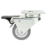 Rueda doble pivotante industrial de PU y PVC gris con freno 50 mm 4 pack - QS04300 - 09