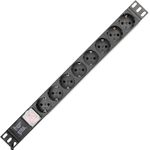 Regleta de enchufes rack 19" de 8 schuko negros con interruptor de 3 metros - RE01100 - 01