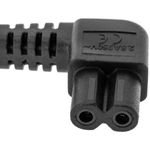 Cable de alimentación eléctrico IEC-60320 de 3 m. Enchufe C7 hembra a bipolar macho acodado - FB10100 - 03
