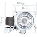 Rueda pivotante industrial de metal con freno 50 mm - QR01100 - 03