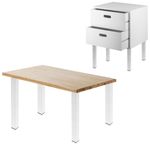 Pies cuadrados para mesa y mueble. Patas en acero gris de 40cm 4-pack - IO07300 - 07