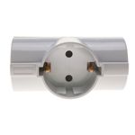 Multiplicador de clavija enchufe schuko triple de color blanco - IA09200 - 03