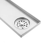 Canaleta de doble desagüe 80x10cm con rejilla en acero inoxidable mate - S071100 - 05