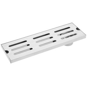 Canaleta de desagüe 30x10cm con rejilla en acero inoxidable mate