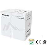 Bobina de cable de Lanberg LCU5-12CU-0305-O UTP Cat 5e RJ45 rígido Fluke tested AWG24 305m de color naranja - LN16100 - 03