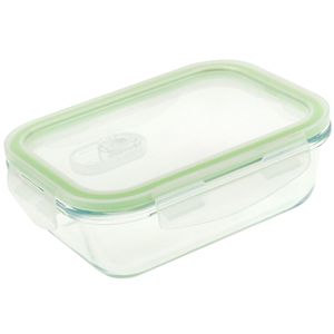 Recipiente para alimentos hermético de cristal con válvula activa de 400 ml
