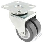 Rueda doble pivotante industrial de PU y PVC sin freno 50 mm 4 pack - QS04100 - 04