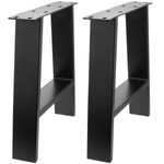 Pies rectangulares para mesita y banqueta. Patas en acero negro 400 x 80 x 430 mm 2-pack - IP02800 - 06