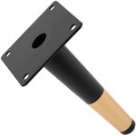Pack de 4 patas rectas para muebles con forma cónica y protección antideslizante de 15cm color negro y dorado - IN11300 - 08