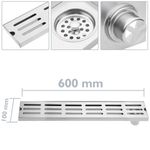 Canaleta de desagüe 60x10cm con rejilla en acero inoxidable mate - KS42400 - 02