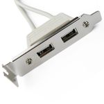 Adaptador USB de placa madre 2x5 pin a 2xAH bracket de perfil bajo - US03400 - 02