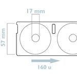 Rollo bobina de 160 etiquetas adhesivas compatibles con Dymo S0719250 y 14681 57mm DVD - KT05500 - 02